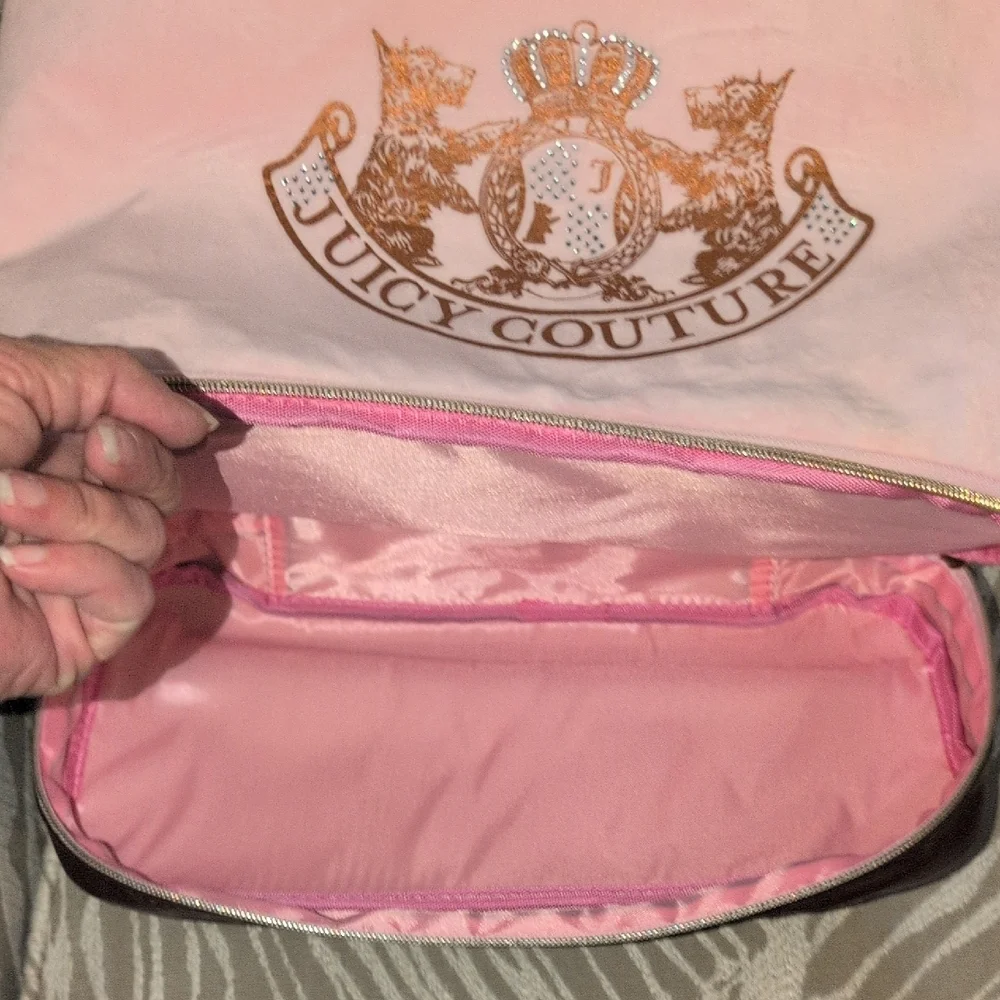 Juicy Couture Pink and Brown Cosmetic Case NWT